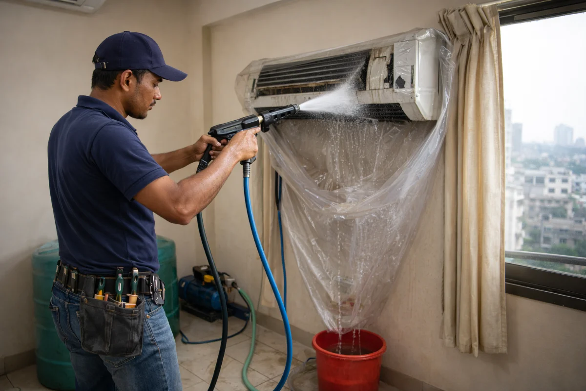 ac service motijheel by Sohan Engineering Works technician.